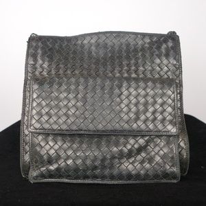 Vtg Bottega Veneta Woven Leather Intrecciato Shoulder Bag Made In Italy, Size M
